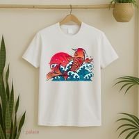 Japanese Koi Fish Breaching The Water Sunset T-Shirt thumb 2