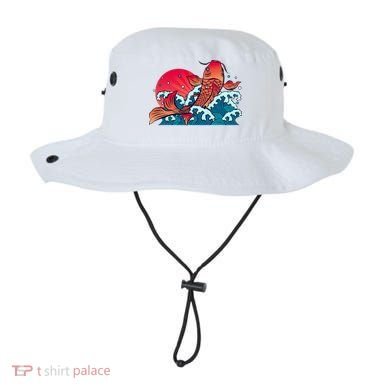 Japanese Koi Fish Breaching The Water Sunset Bucket Hat