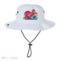 Japanese Koi Fish Breaching The Water Sunset Bucket Hat thumb 0
