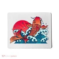 Japanese Koi Fish Breaching The Water Sunset Mousepad thumb 0