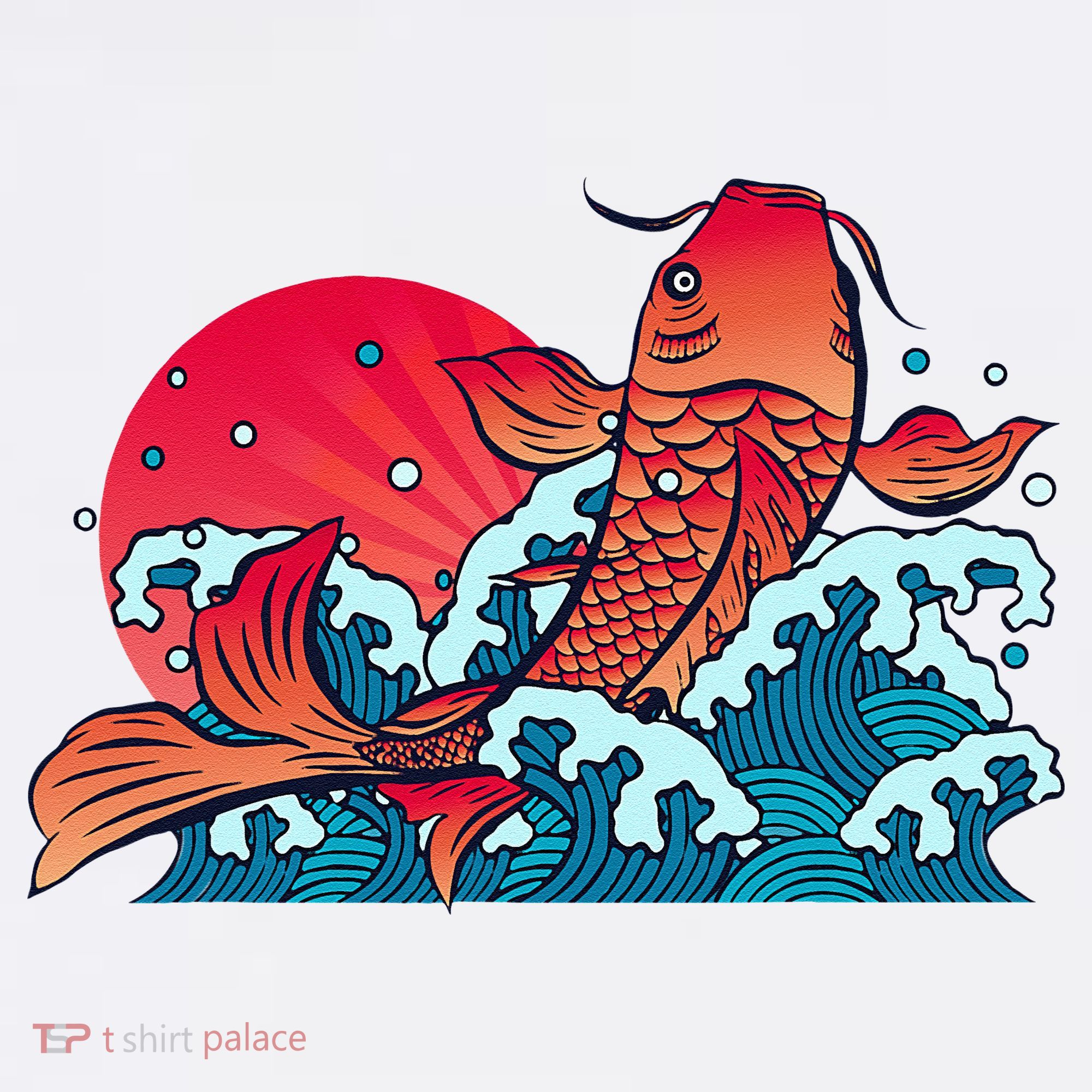 Japanese Koi Fish Breaching The Water Sunset Ornament