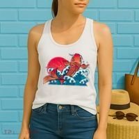 Japanese Koi Fish Breaching The Water Sunset Women's Tank Top thumb 2