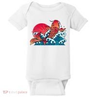 Japanese Koi Fish Breaching The Water Sunset Baby Bodysuit thumb 0