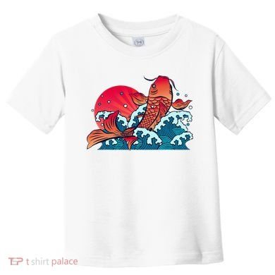 Japanese Koi Fish Breaching The Water Sunset Toddler T-Shirt