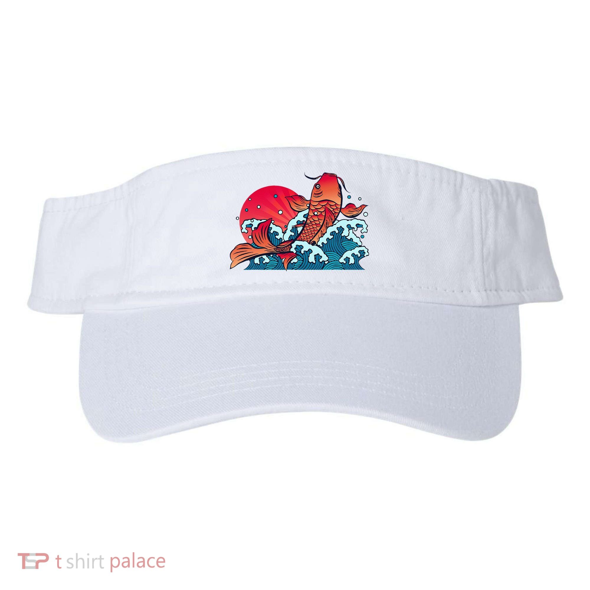 Japanese Koi Fish Breaching The Water Sunset Visor