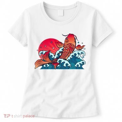 Japanese Koi Fish Breaching The Water Sunset Women's T-Shirt
