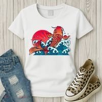 Japanese Koi Fish Breaching The Water Sunset Women's T-Shirt thumb 3