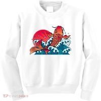 Japanese Koi Fish Breaching The Water Sunset Kids Sweatshirt thumb 0