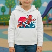 Japanese Koi Fish Breaching The Water Sunset Kids Hoodie thumb 3