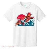 Japanese Koi Fish Breaching The Water Sunset Kids T-Shirt thumb 0