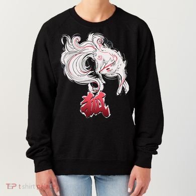 Japanese Kitsune Fox Brush Art Women's Sweatshirt