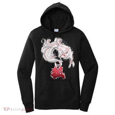 Japanese Kitsune Fox Brush Art Women's Hoodie