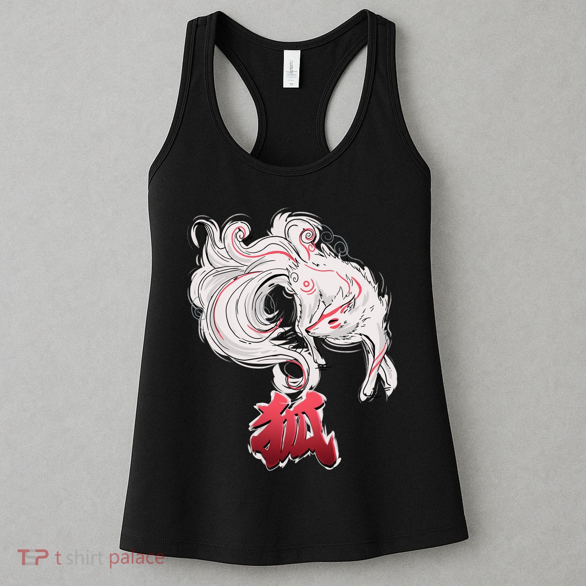Japanese Kitsune Fox Brush Art Women's Tank Top