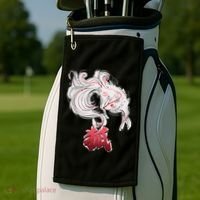 Japanese Kitsune Fox Brush Art Golf Towel thumb 2
