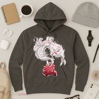Japanese Kitsune Fox Brush Art Hoodie thumb 3