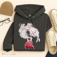 Japanese Kitsune Fox Brush Art Hoodie thumb 4