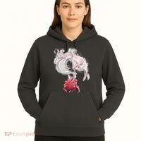 Japanese Kitsune Fox Brush Art Hoodie thumb 5