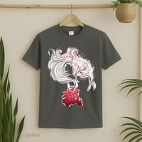 Japanese Kitsune Fox Brush Art T-Shirt thumb 2