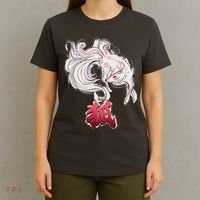 Japanese Kitsune Fox Brush Art T-Shirt thumb 4
