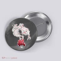 Japanese Kitsune Fox Brush Art Button thumb 0