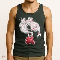 Japanese Kitsune Fox Brush Art Tank Top thumb 3