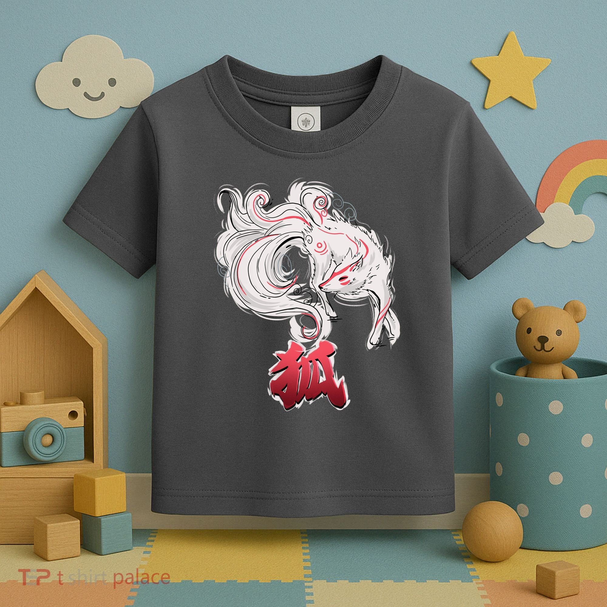 Japanese Kitsune Fox Brush Art Toddler T-Shirt
