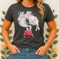 Japanese Kitsune Fox Brush Art Women's T-Shirt thumb 2
