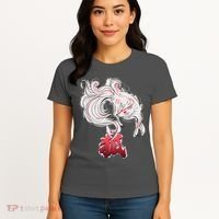 Japanese Kitsune Fox Brush Art Women's T-Shirt thumb 4