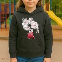 Japanese Kitsune Fox Brush Art Kids Hoodie thumb 3