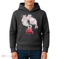 Japanese Kitsune Fox Brush Art Kids Hoodie thumb 4