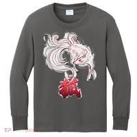Japanese Kitsune Fox Brush Art Kids Long Sleeve Shirt thumb 0