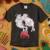 Japanese Kitsune Fox Brush Art Kids T-Shirt thumb 3