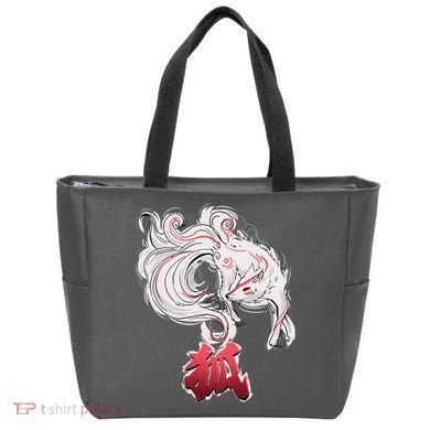 Japanese Kitsune Fox Brush Art Tote Bag