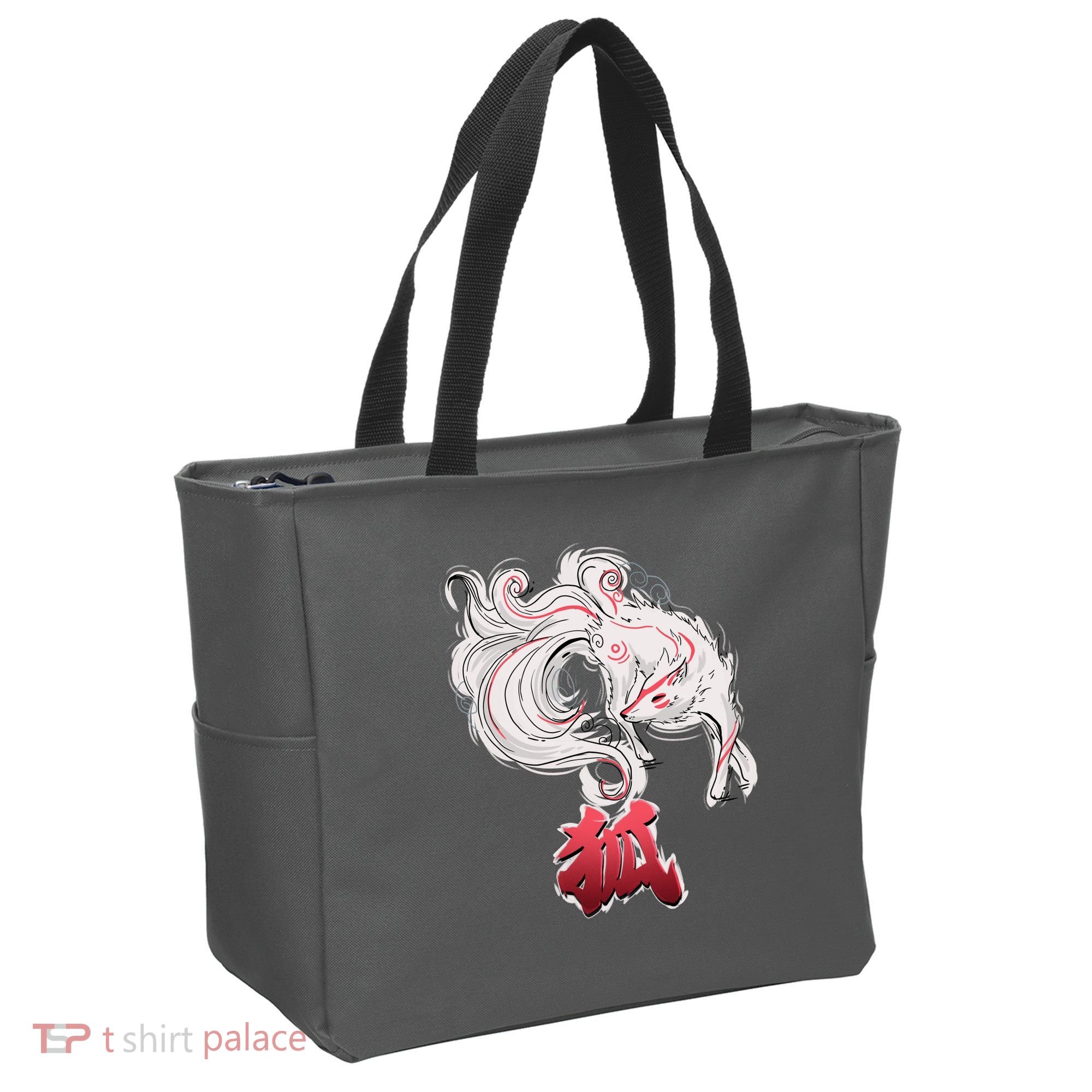 Japanese Kitsune Fox Brush Art Tote Bag