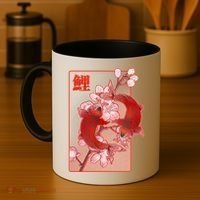 Japanese Koi Fish And Cherry Blossoms Coffee Mug thumb 4