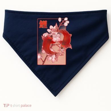 Japanese Koi Fish And Cherry Blossoms USA-Made Doggie Bandana