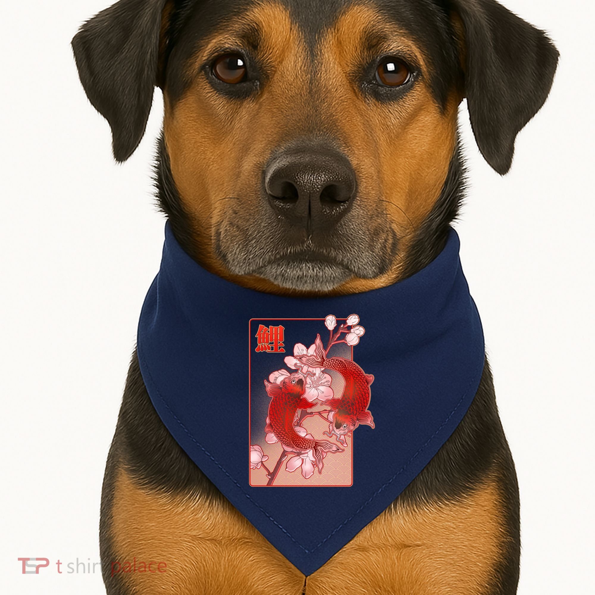 Japanese Koi Fish And Cherry Blossoms USA-Made Doggie Bandana