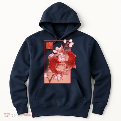 Japanese Koi Fish And Cherry Blossoms Hoodie