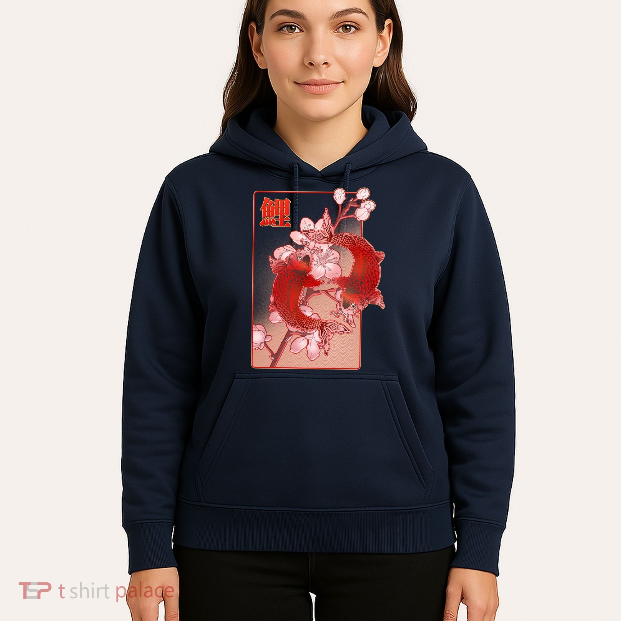 Japanese Koi Fish And Cherry Blossoms Hoodie