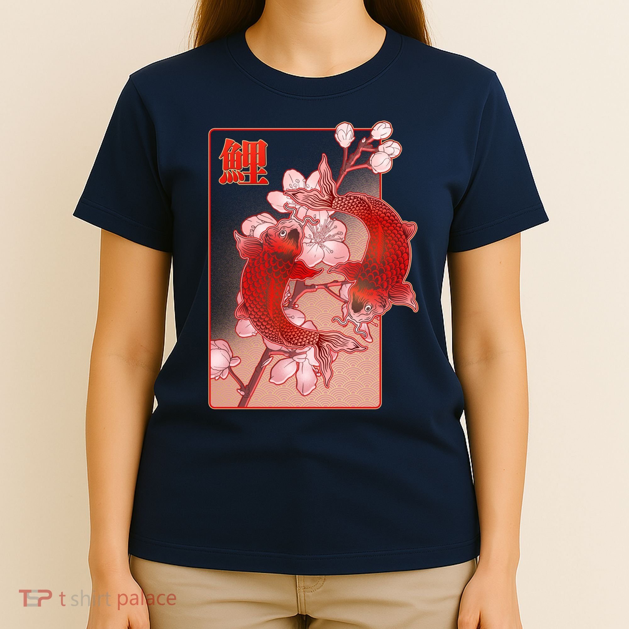 Japanese Koi Fish And Cherry Blossoms T-Shirt