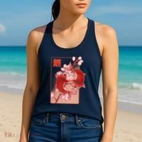Japanese Koi Fish And Cherry Blossoms Women's Tank Top thumb 2