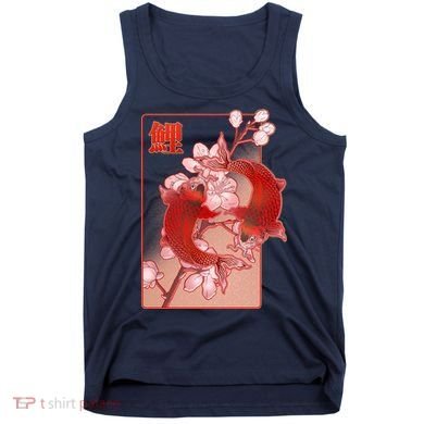 Japanese Koi Fish And Cherry Blossoms Tank Top