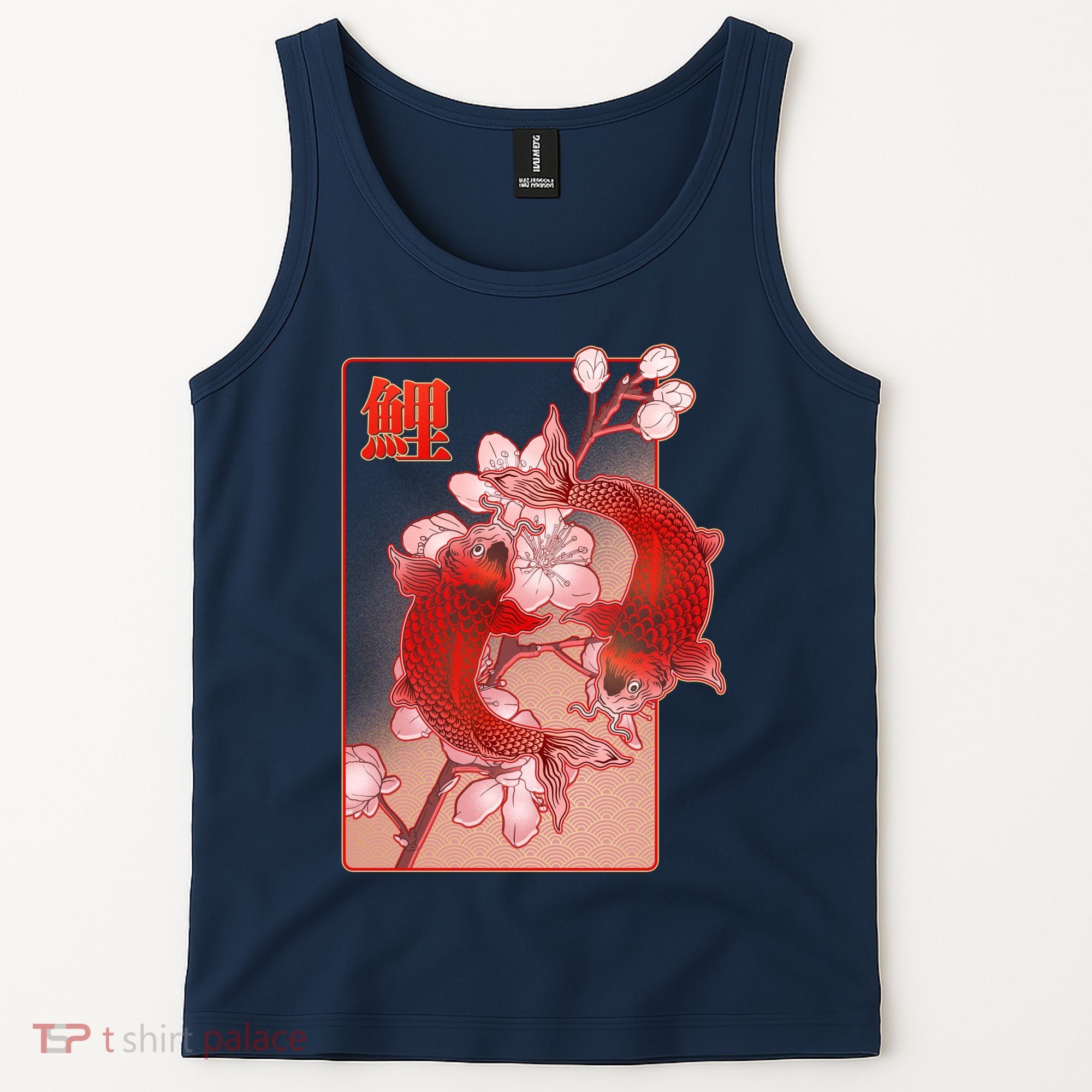 Japanese Koi Fish And Cherry Blossoms Tank Top