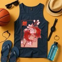 Japanese Koi Fish And Cherry Blossoms Tank Top thumb 4