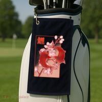 Japanese Koi Fish And Cherry Blossoms Golf Towel thumb 2