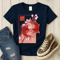 Japanese Koi Fish And Cherry Blossoms Women's T-Shirt thumb 3
