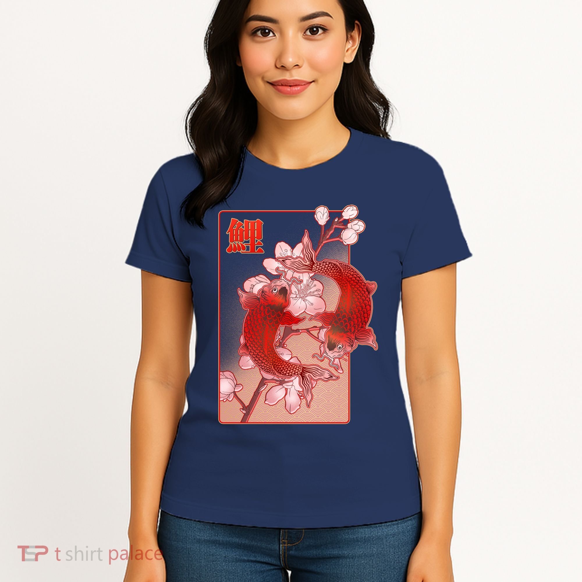 Japanese Koi Fish And Cherry Blossoms Women's T-Shirt