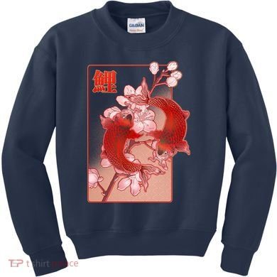 Japanese Koi Fish And Cherry Blossoms Kids Sweatshirt