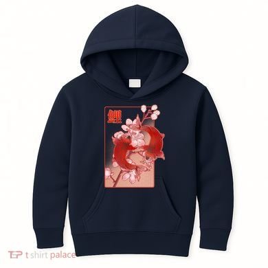 Japanese Koi Fish And Cherry Blossoms Kids Hoodie