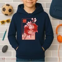 Japanese Koi Fish And Cherry Blossoms Kids Hoodie thumb 2